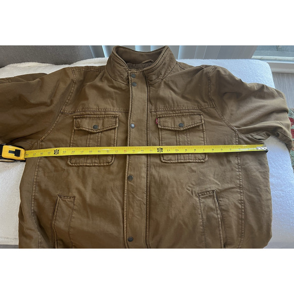Levi's XXL Military Field Barn Chore canvas Retro utility insulate Jacket Brown - Picture 14 of 15